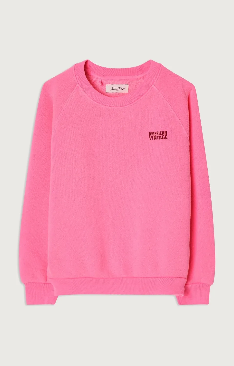 AMERICAN VINTAGE   SWEAT IZUBIRD ROSE FLUO
