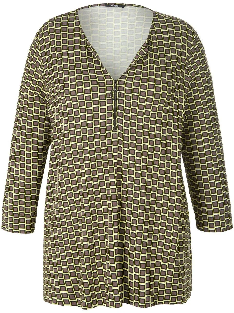 FRAPP SHIRT MET RONDE HALS EN 3/4MOUWEN