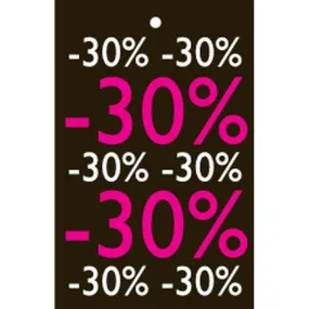Hangetiketten / prijskaarten Sale -30% zwart 55x85mm - per 250