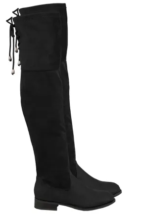 Overknee Suede Boots Black