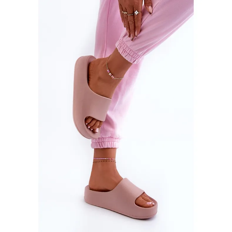 ROZE AIRAPLEASLIPPERS VAN SCHUIMPLATFORM VOOR DAMES