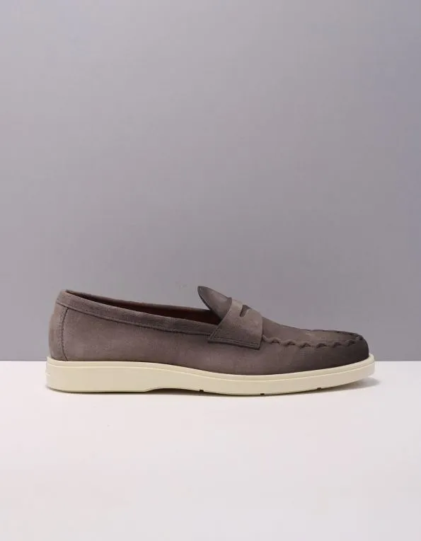 SANTONI 18717DETROIT  LOAFERS  HEREN  GRIJS