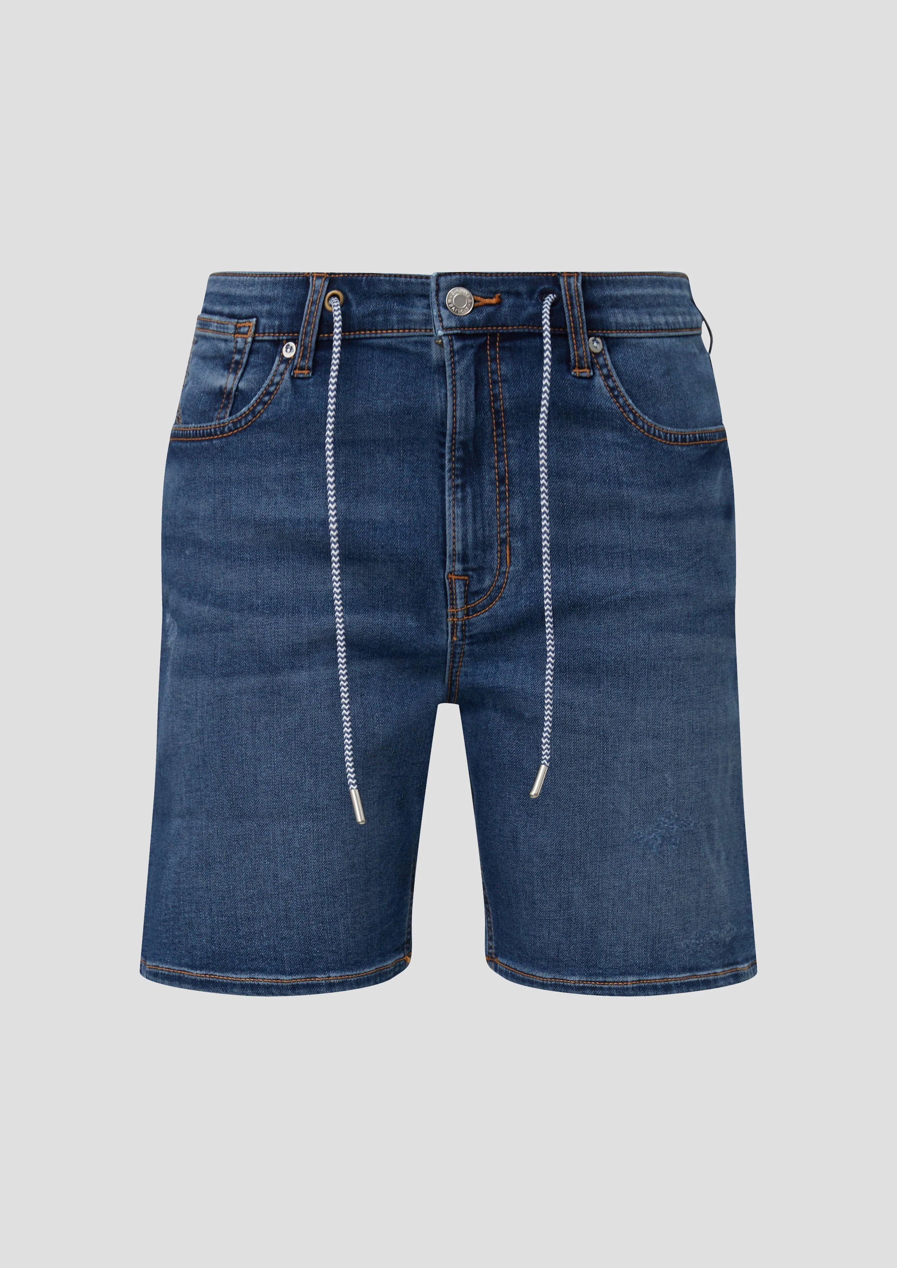 s.Oliver Denim short Franciz / mid rise / tapered leg / met garment wash