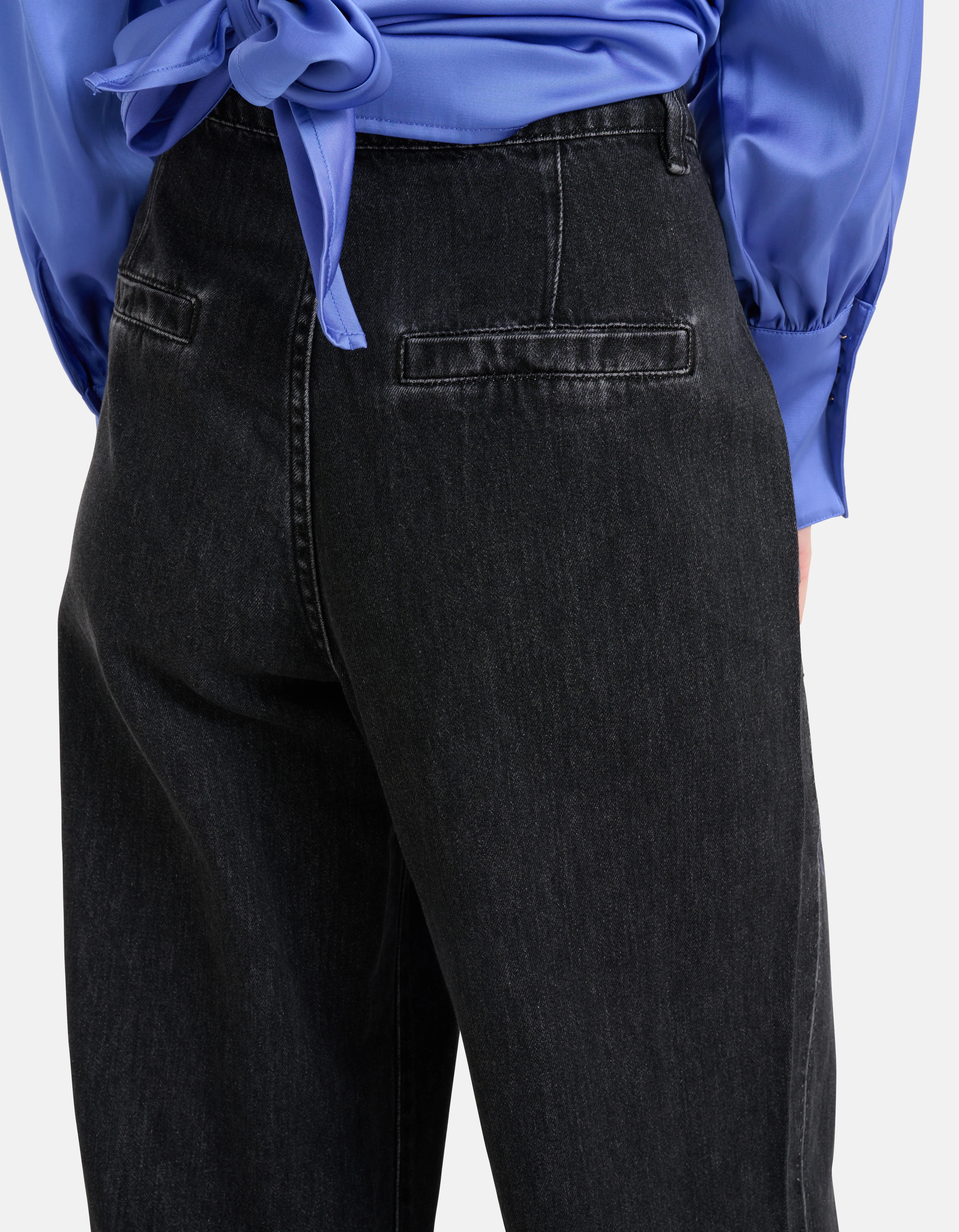 Strass Wide Leg Jeans Donkergrijs L32 By Mieke