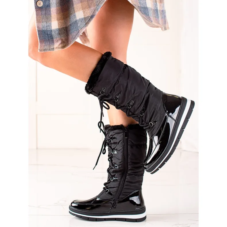 TRENDI Hoge Snowboots Met Bont zwart