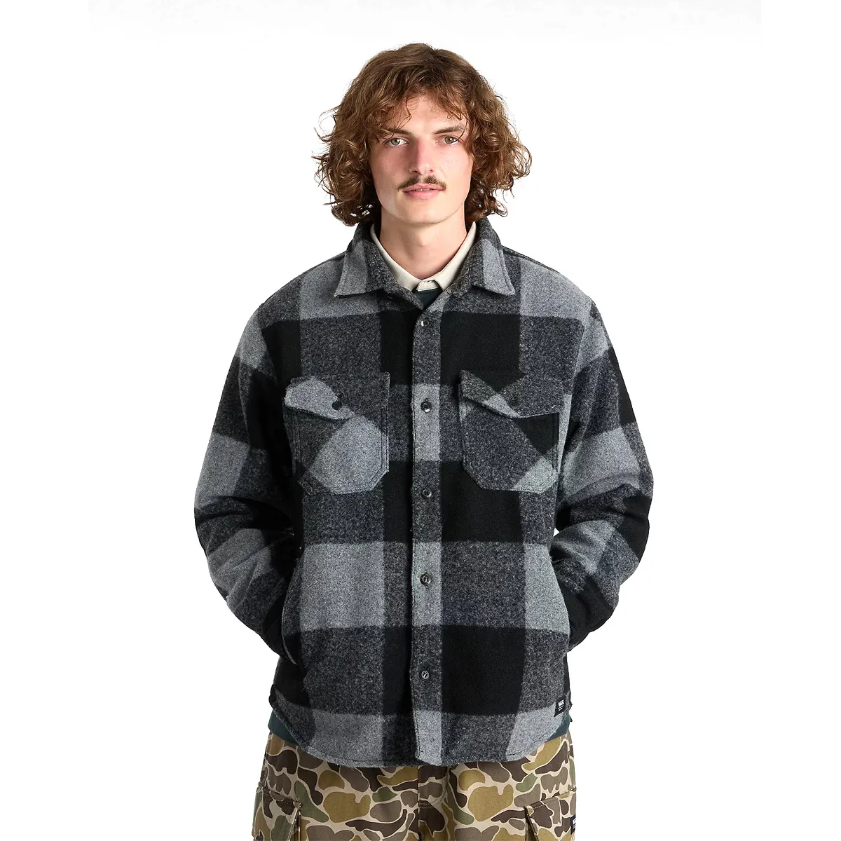 Vans Denby Fuzzy Shacket Jacket Black/Drizzle