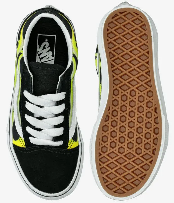 Vans Old Skool Schoen kids (slime flame black true white)